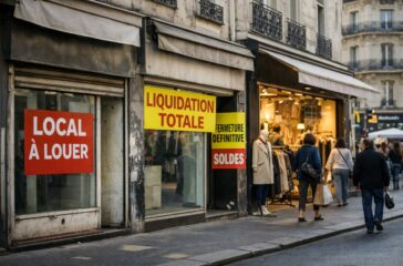 chute du nombre de boutiques d'habilement